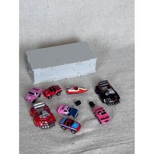Micro Machines Lot 8‎ Cars w/ Parts & Gray Case Vintage Galoob Vehicles